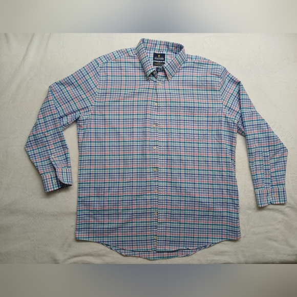 Stafford Other - Stafford Blue and Pink Plaid Button-Down Shirt Size 34-35 Neck 17 1/2